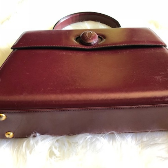 Cartier 'Must de Cartier' Burgundy Leather Satchel - Picture 4 of 8